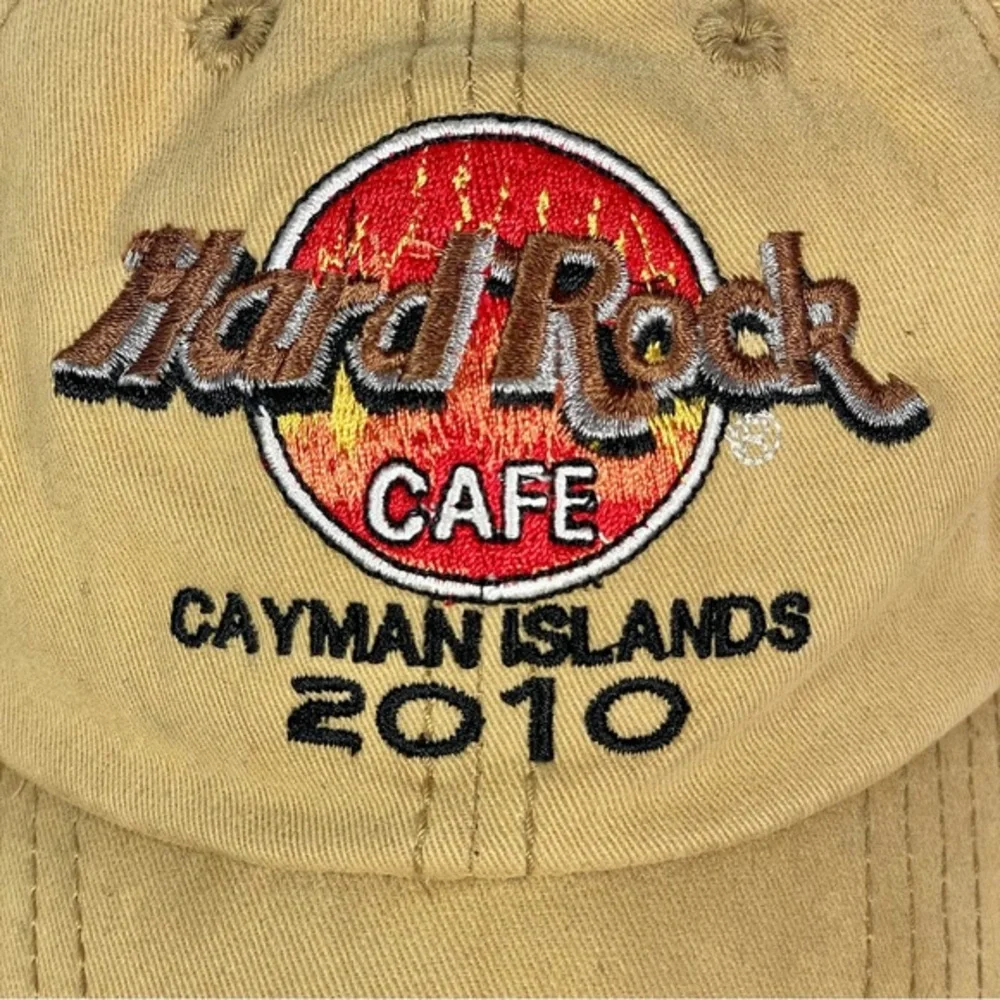 Hard Rock Cafe Cayman Islands 2010 Tan Strapback Hat OSFA